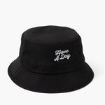 Have A Day Black Perforated Bucket Hat - Breezy Golf