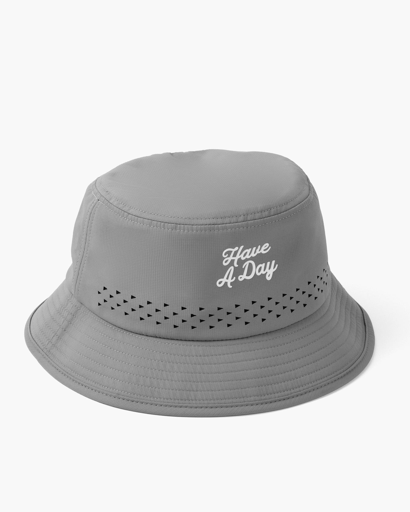 Have A Day Grey Perforated Bucket Hat - Breezy Golf