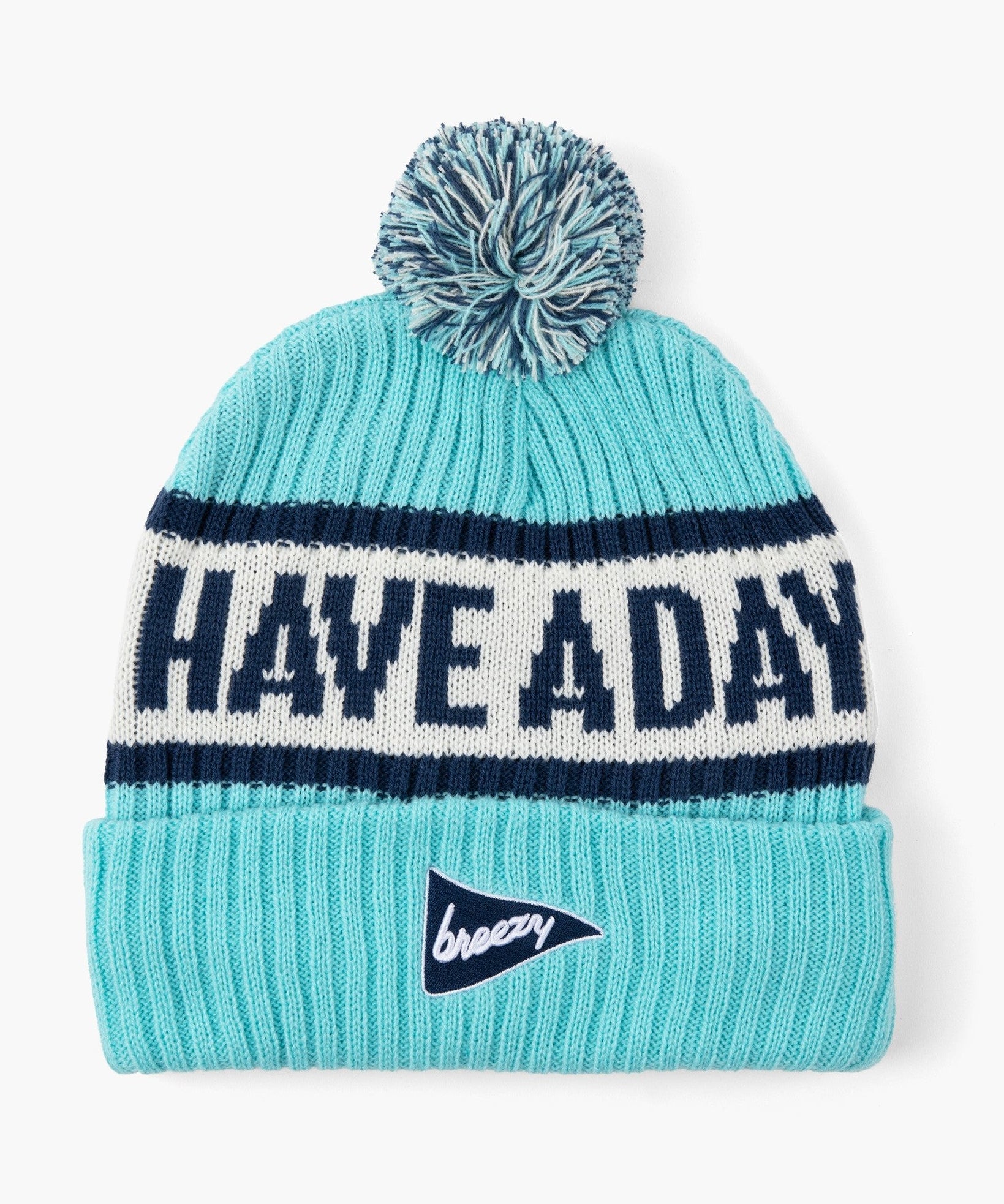 Have A Day Knit Beanie Light Blue - Breezy Golf