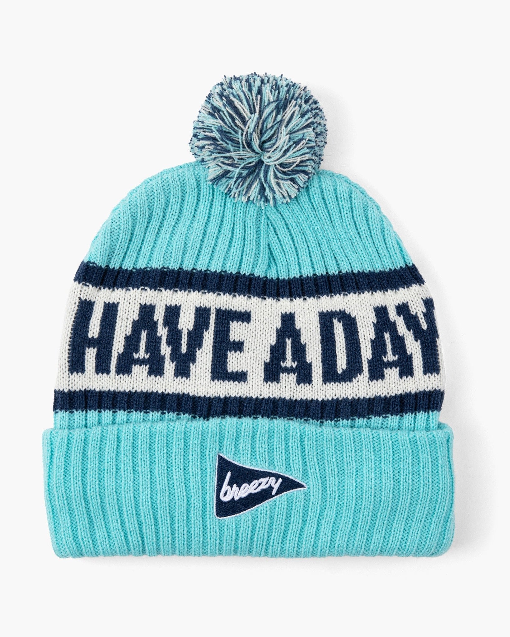 Have A Day Knit Beanie Light Blue - Breezy Golf