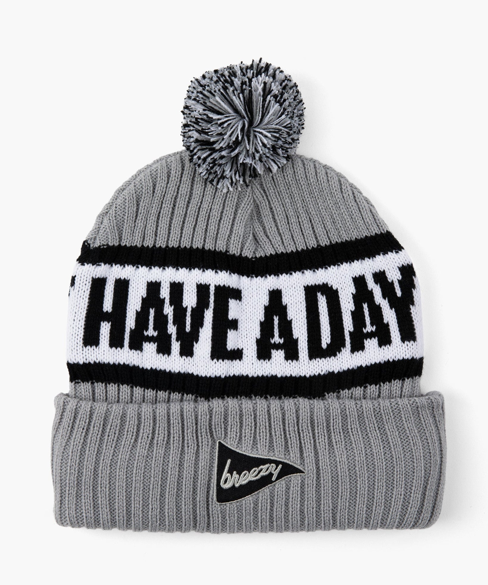 Have A Day Knit Beanie Grey - Breezy Golf