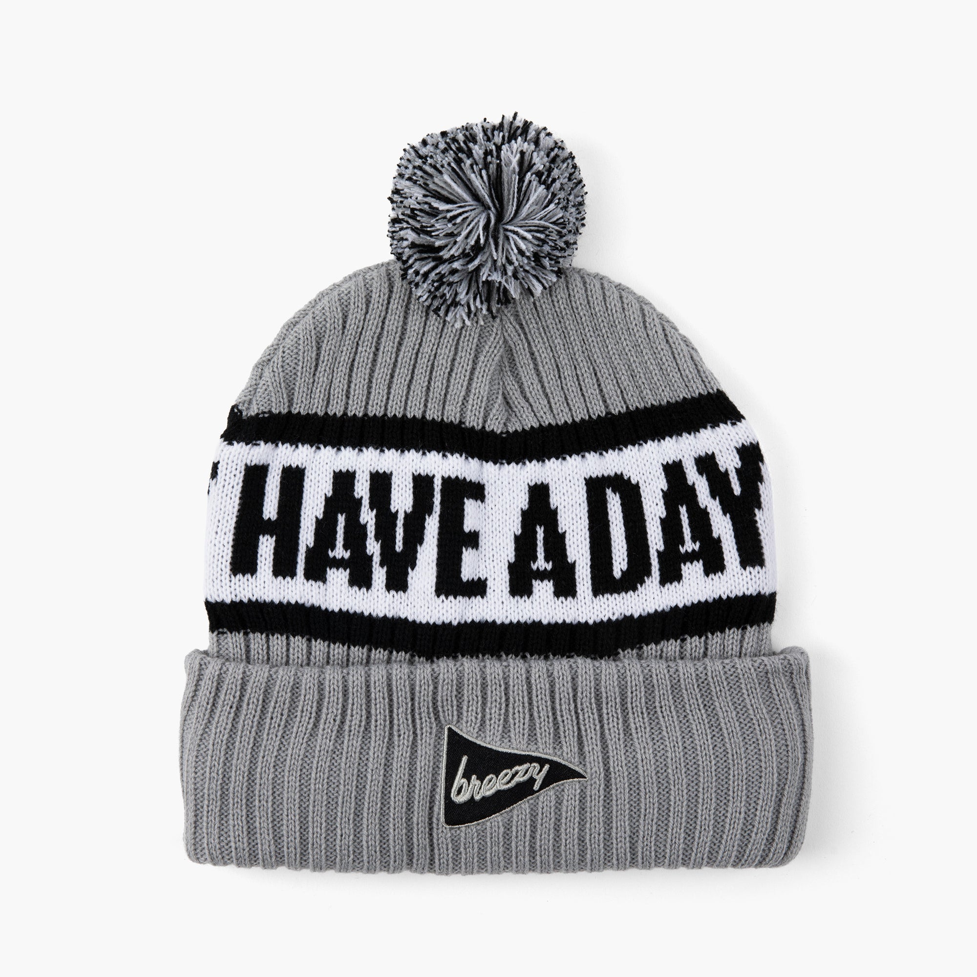 Have A Day Knit Beanie Grey - Breezy Golf