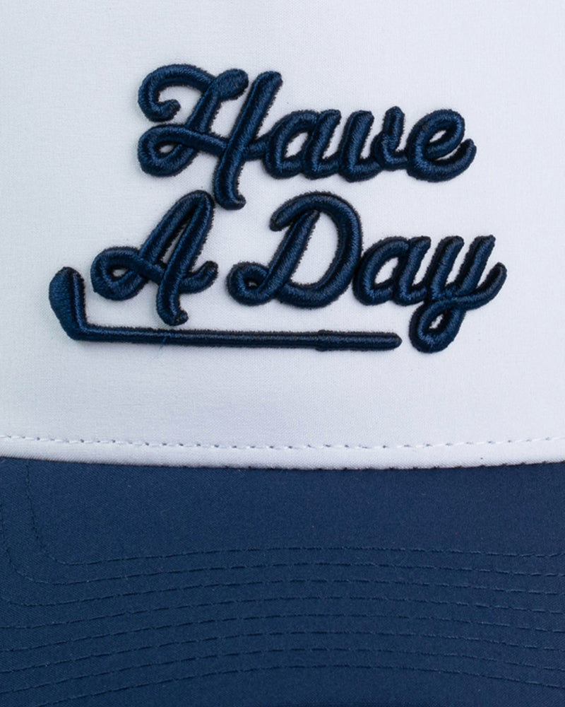 Hat with embroidered text "Have A Day"