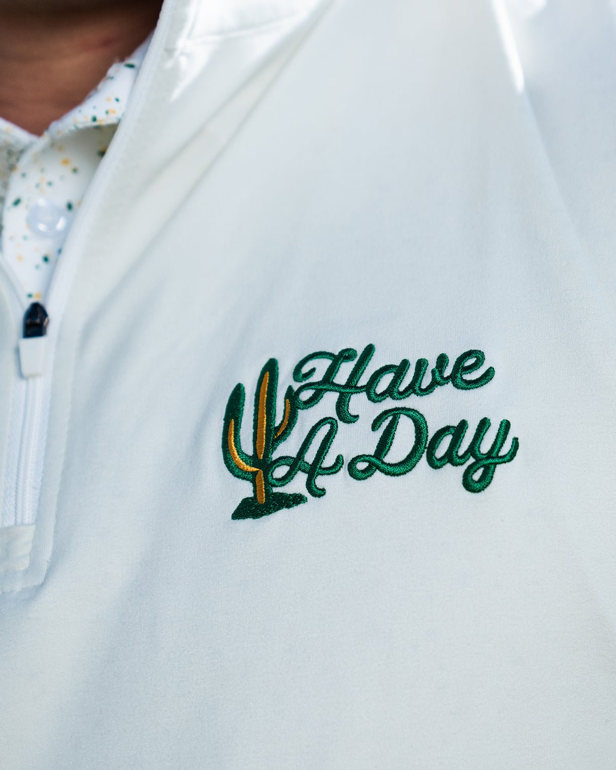 WM Phoenix Open x Breezy Heathered White Quarter - Zip - Breezy Golf