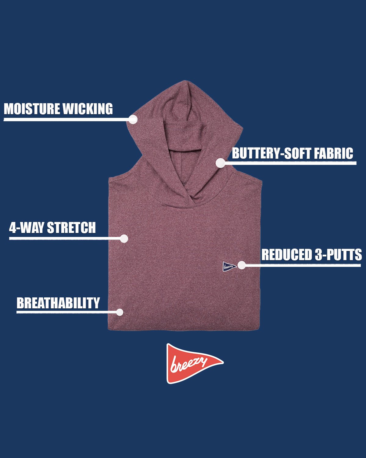 The Gimme Hoodie - Berry - Breezy Golf