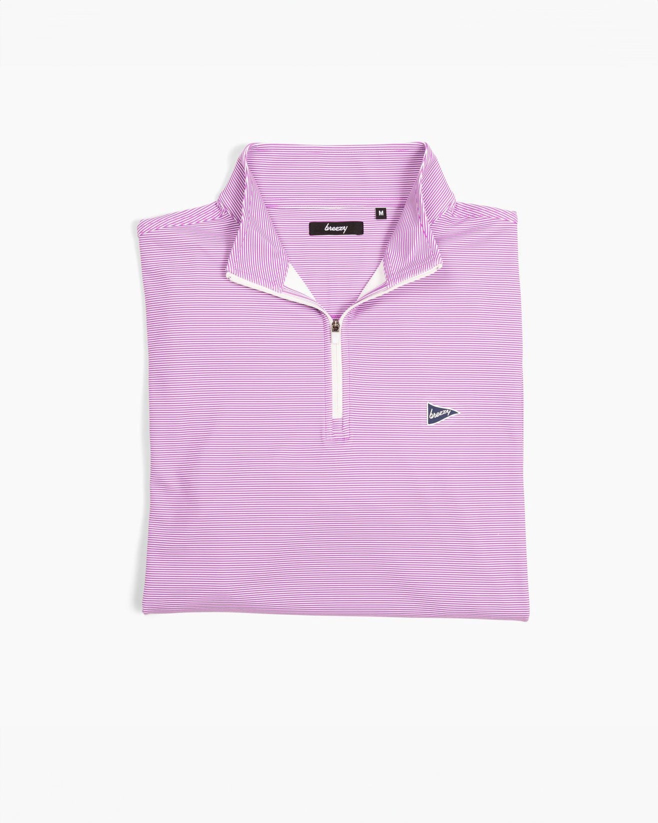 The Lavender Microstripe Quarter Zip Golf Apparel Accessories Quarter Zip Breezy Golf