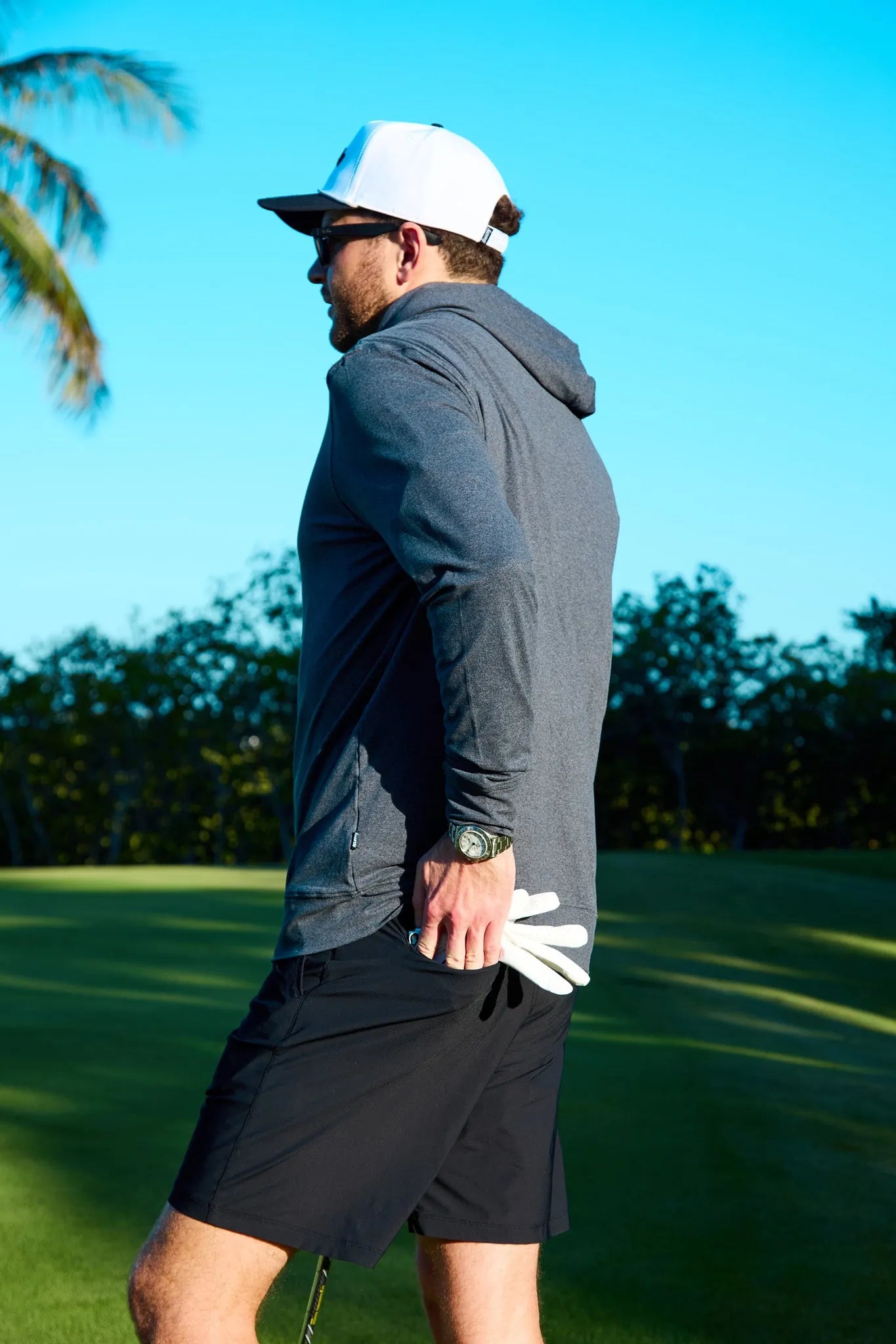 The Gimme Hoodie Heather Black | Breezy Golf | Performance Golf Apparel