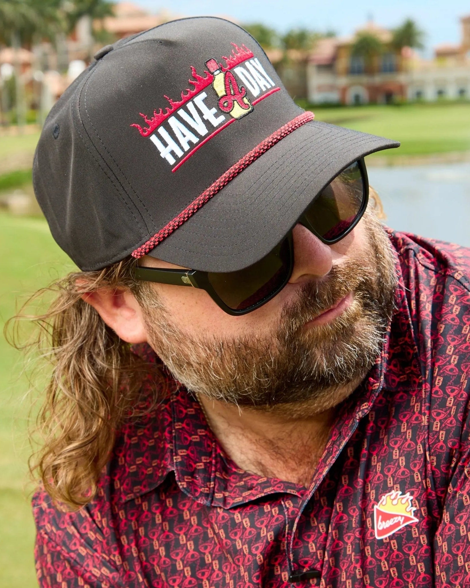 Fireball x Breezy Have A Fire Day Rope Hat Black - Breezy Golf