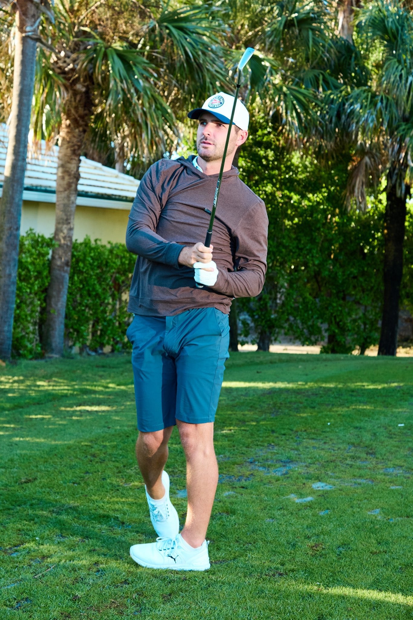 The Gimme Hoodie Espresso | Breezy Golf | Performance Golf Apparel