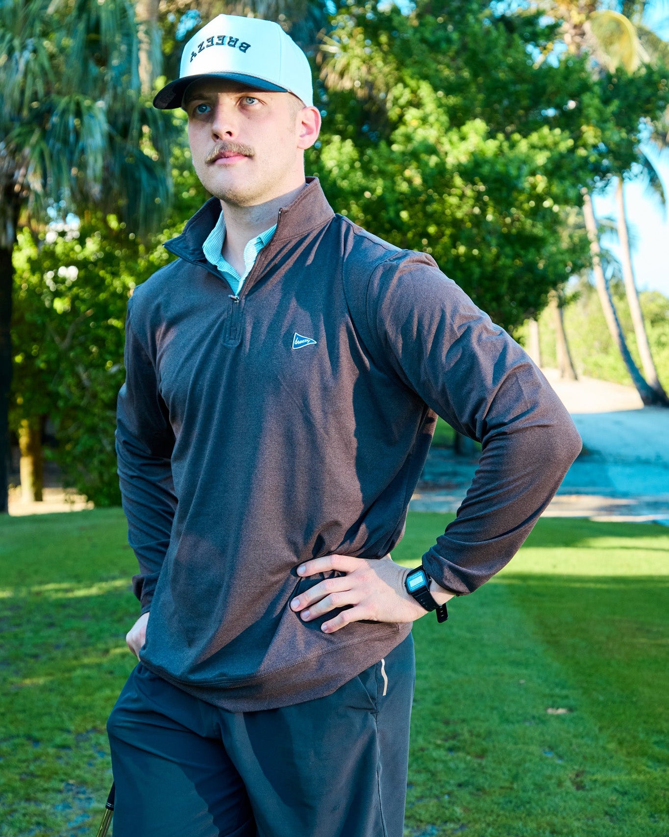 Flipped Breezy Rope Hat Navy - Breezy Golf