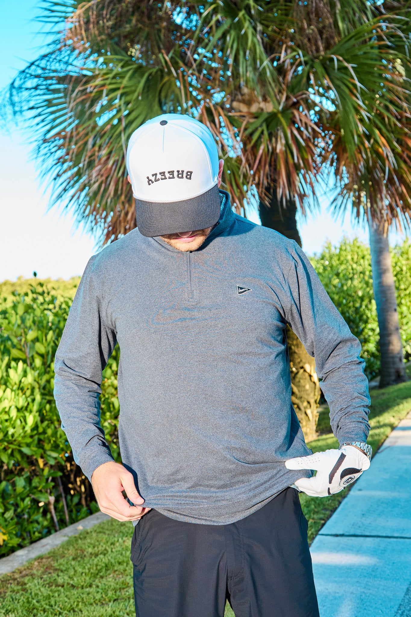 The Gimme Quarter - Zip Heather Black - Breezy Golf