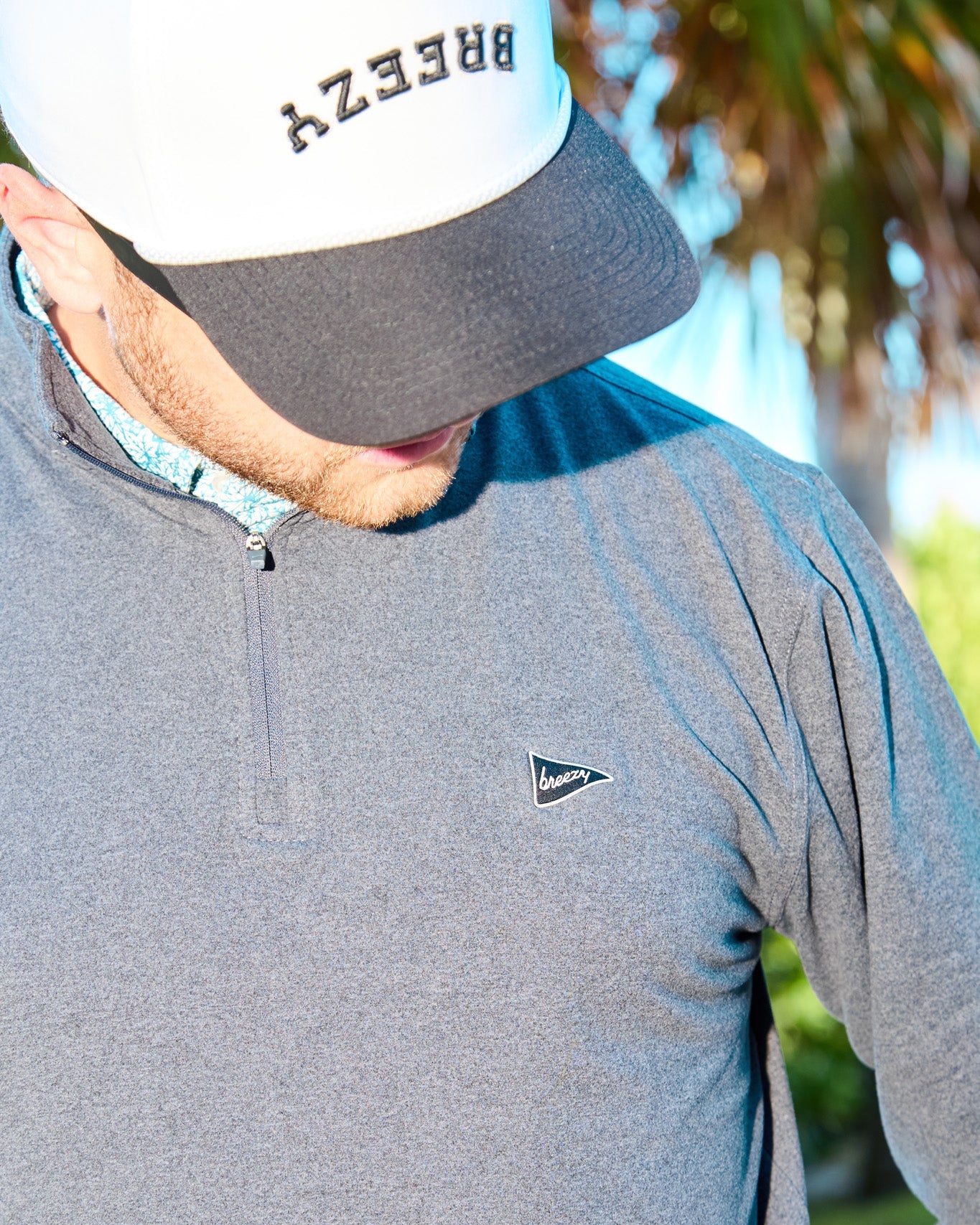 The Gimme Quarter - Zip Heather Black - Breezy Golf