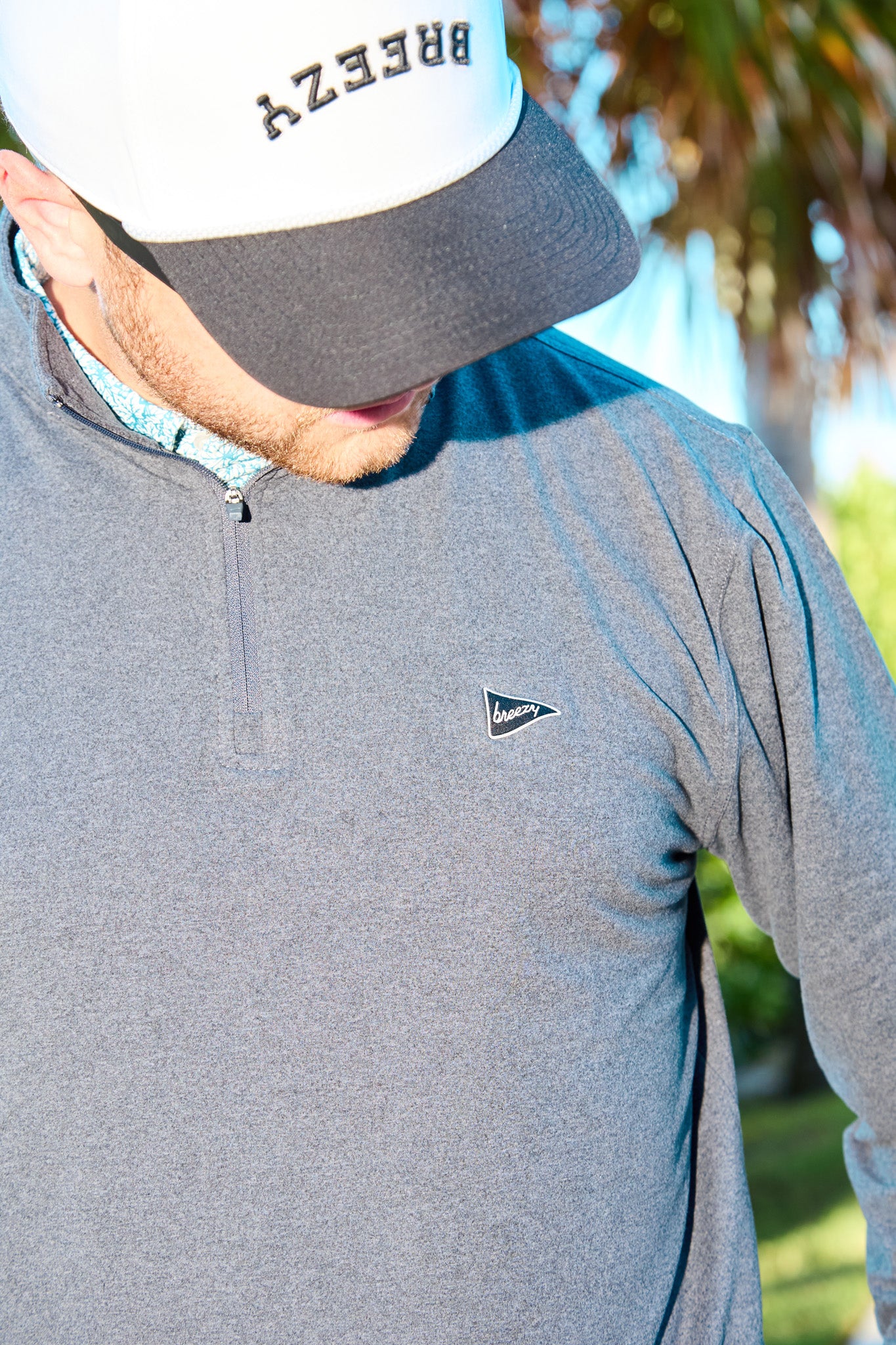 The Gimme Quarter-Zip Heather Black | Breezy Golf | Performance Golf Apparel