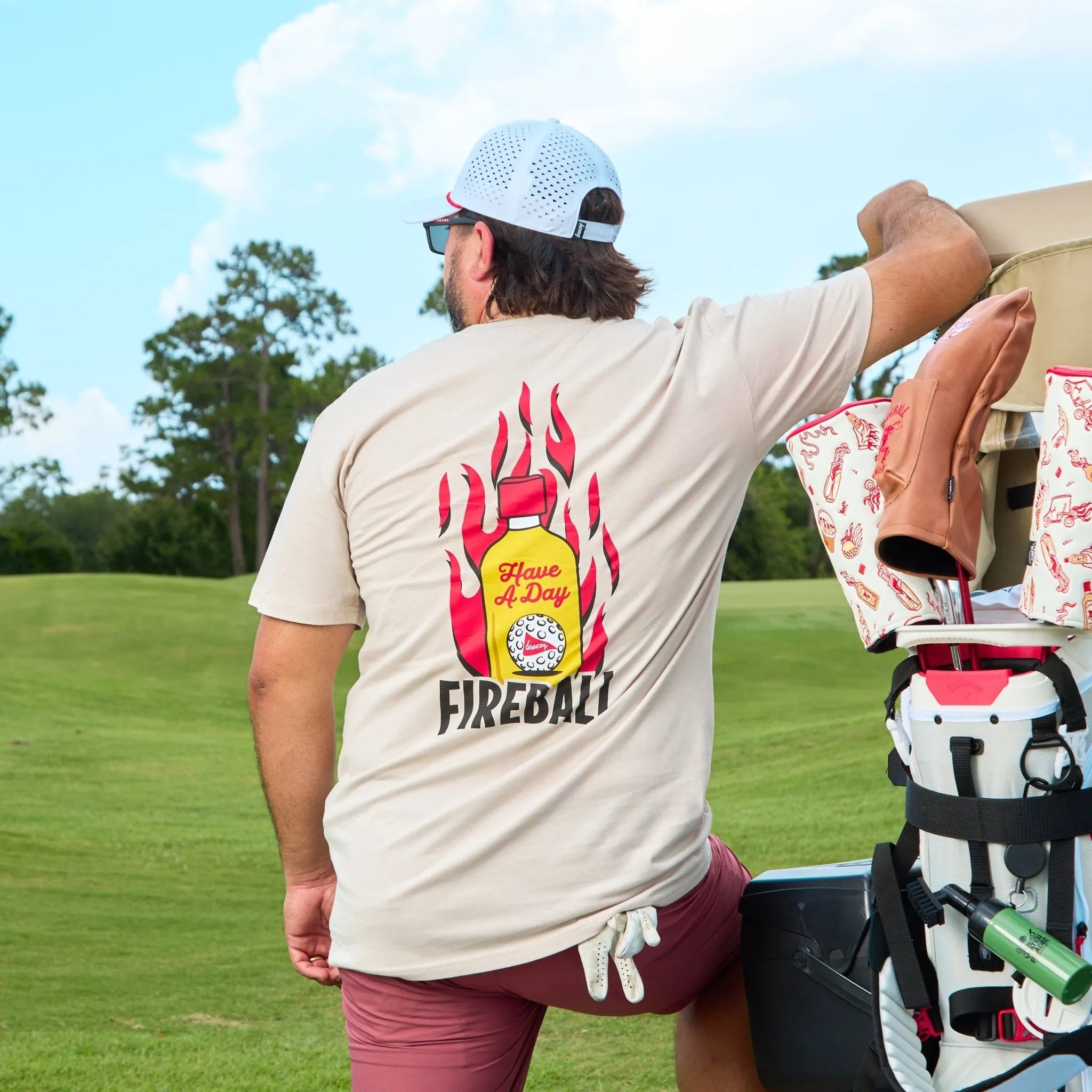 Fireball x Breezy Fireball Fairways Flame Tee | Breezy Golf | Performance Golf Apparel