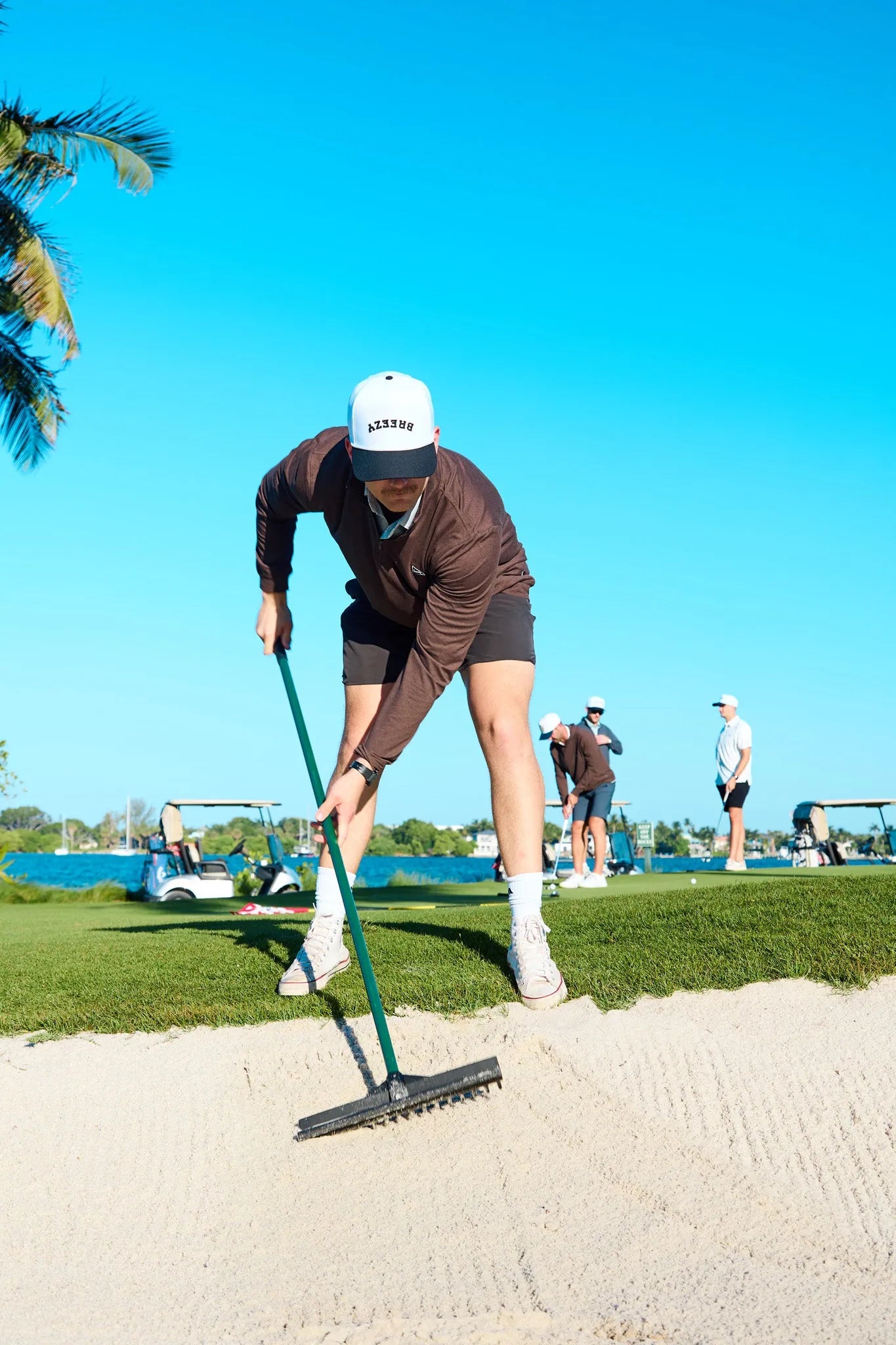 The Gimme Quarter-Zip Espresso | Breezy Golf | Performance Golf Apparel