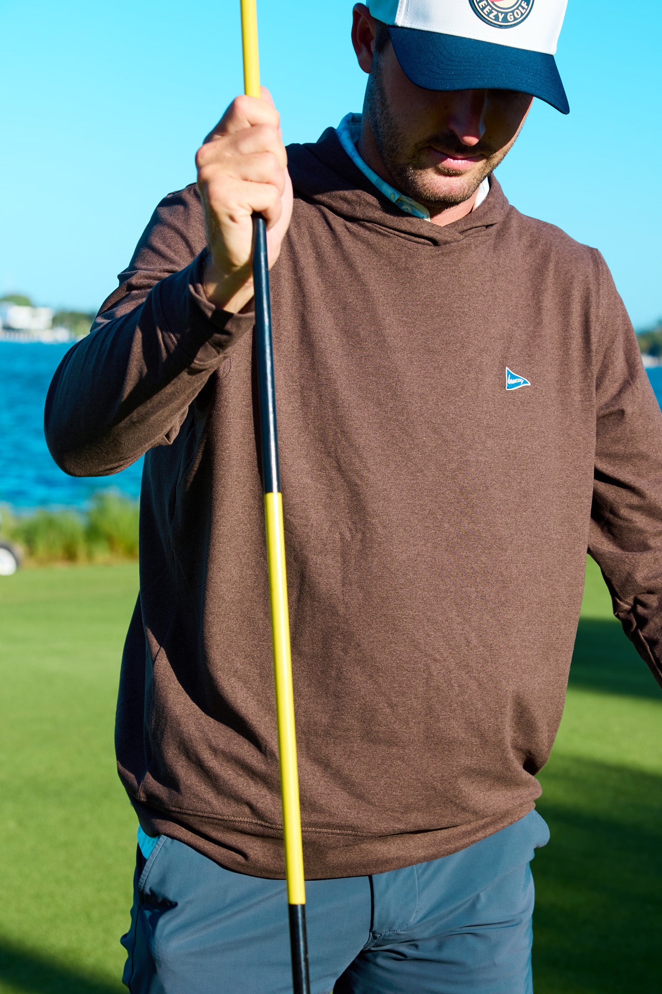 The Gimme Hoodie Espresso | Breezy Golf | Performance Golf Apparel