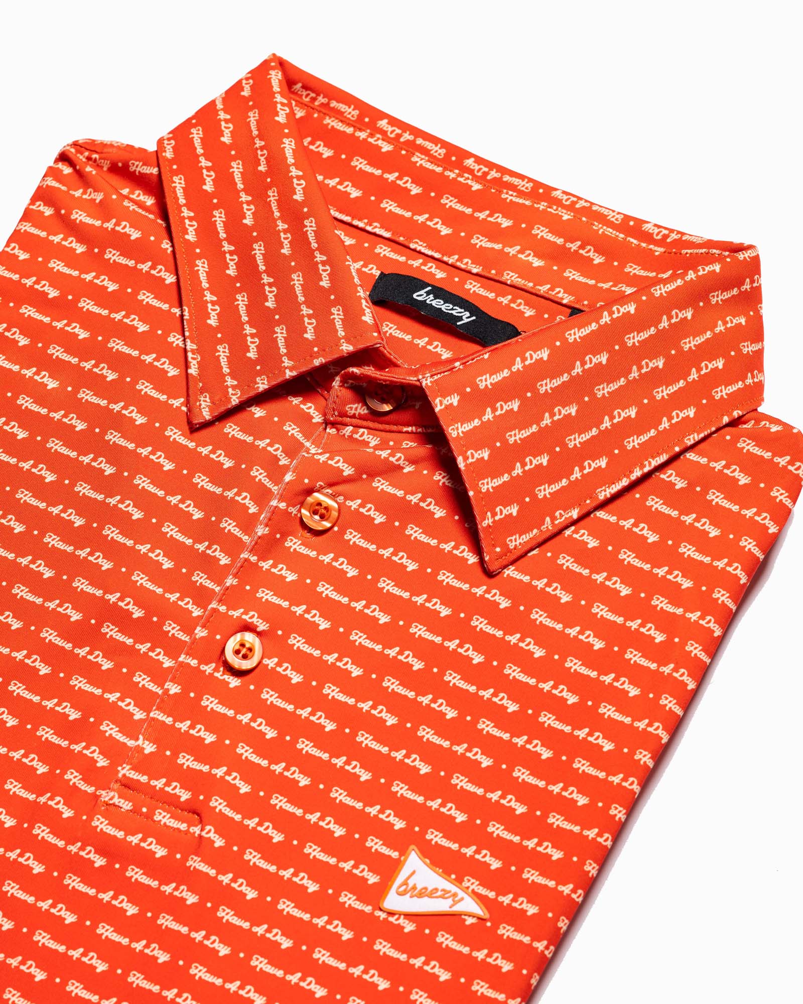Have A Day Burnt Orange & White Polo, Breezy Golf