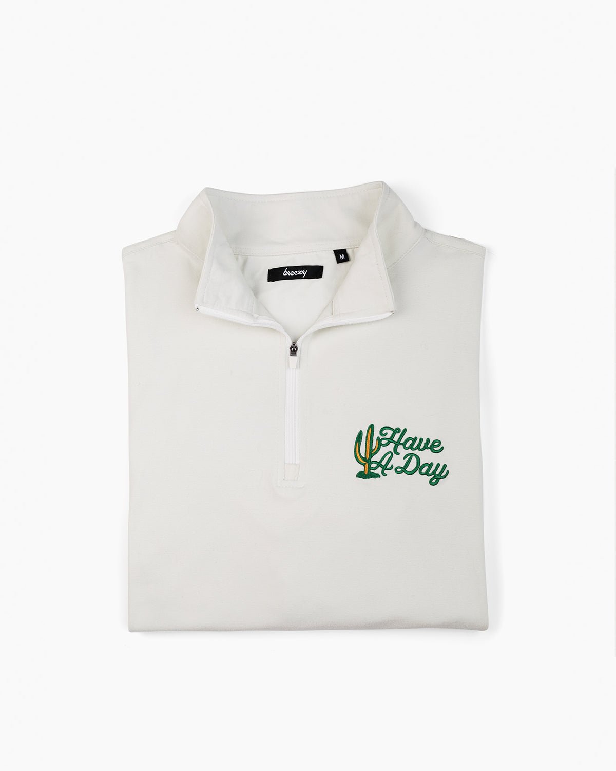 WM Phoenix Open x Breezy Heathered White Quarter-Zip | Breezy Golf | Performance Golf Apparel