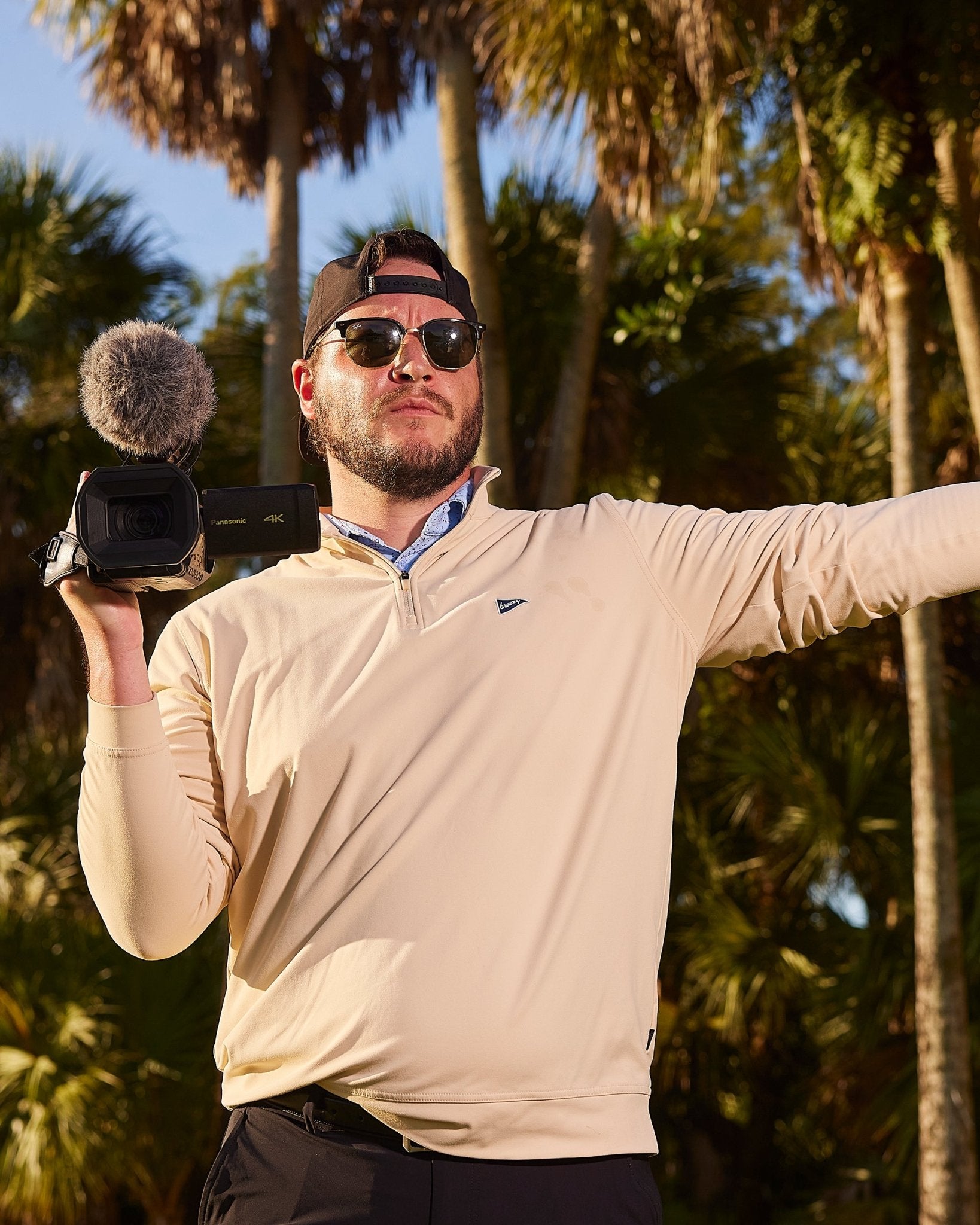 The Gimme Quarter-Zip - Sand | Breezy Golf | Performance Golf Apparel