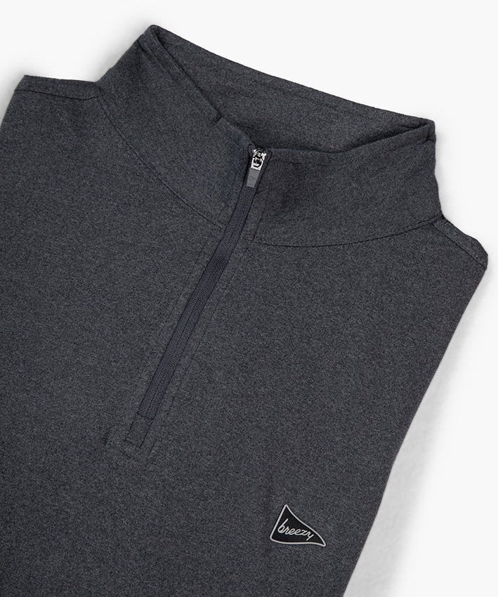 The Gimme Quarter - Zip Heather Black - Breezy Golf