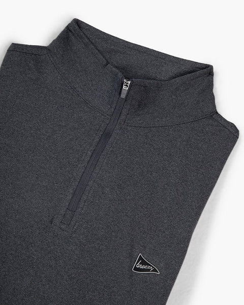 The Gimme Quarter-Zip Heather Black Golf Outerwear | Breezy Golf