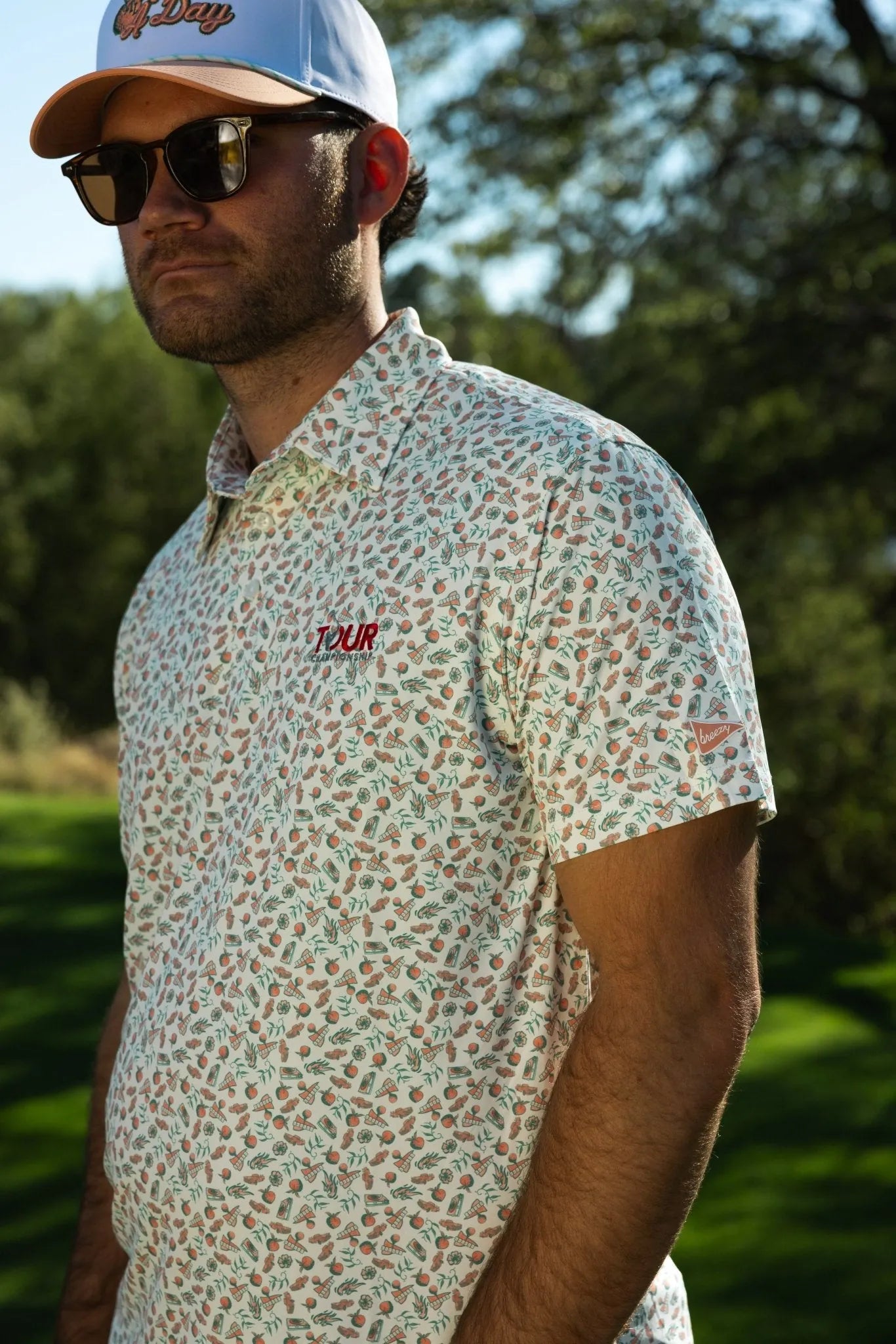 Tour Championship x Breezy The Vintage Peach State Polo Peach | Breezy Golf | Performance Golf Apparel