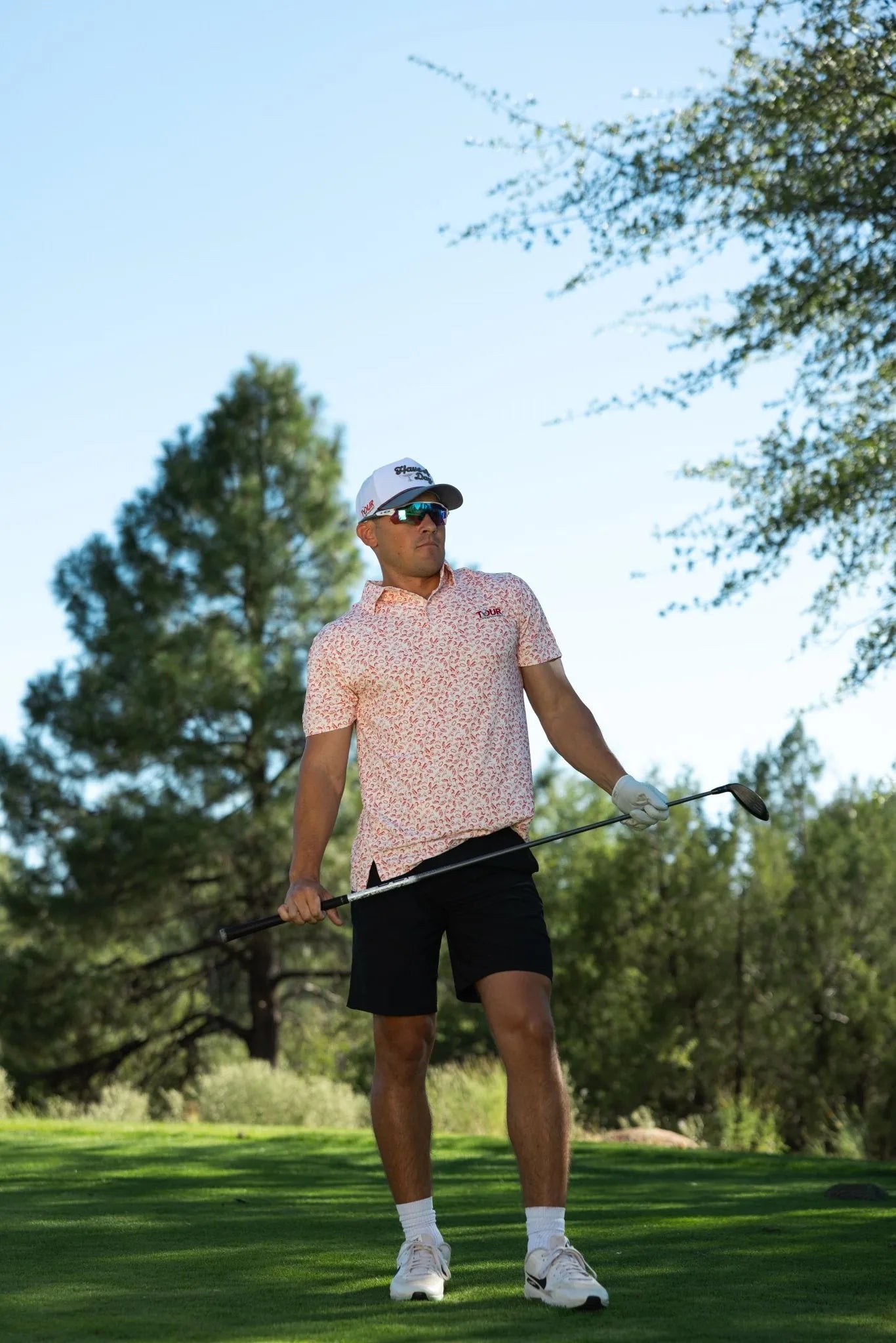 Tour Championship x Breezy The Vintage Peach State Polo Red | Breezy Golf | Performance Golf Apparel