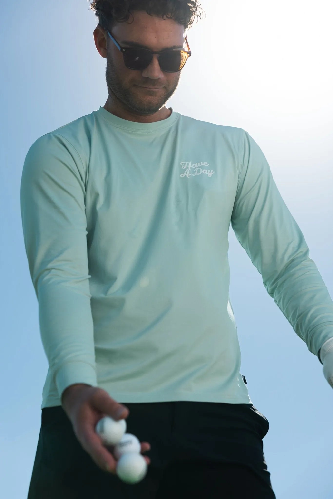 Range Long Sleeve Sage | Breezy Golf | Performance Golf Apparel