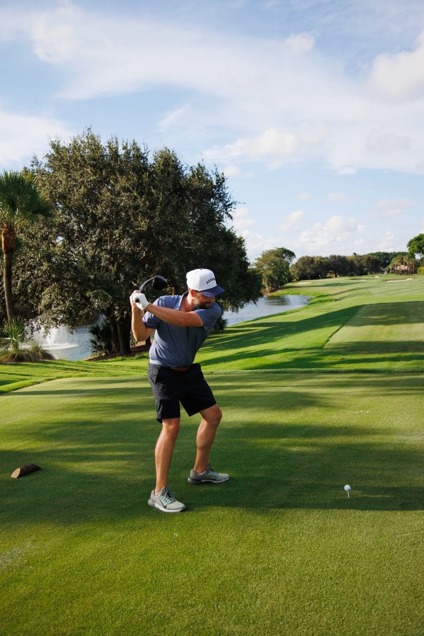 The Striped Navy & Blue Polo | Breezy Golf | Performance Golf Apparel
