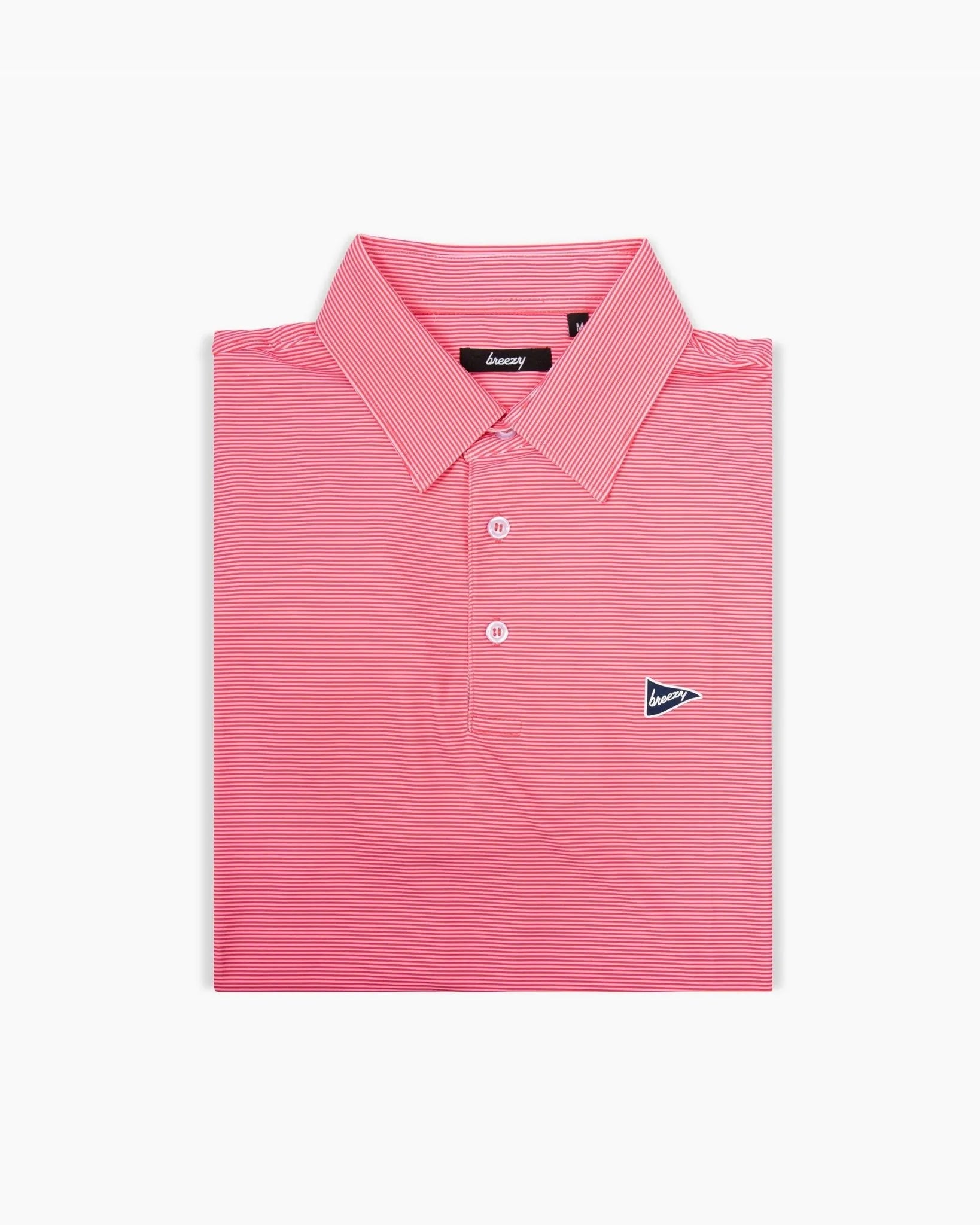 The Red & Pink Stripe Polo - Breezy Golf