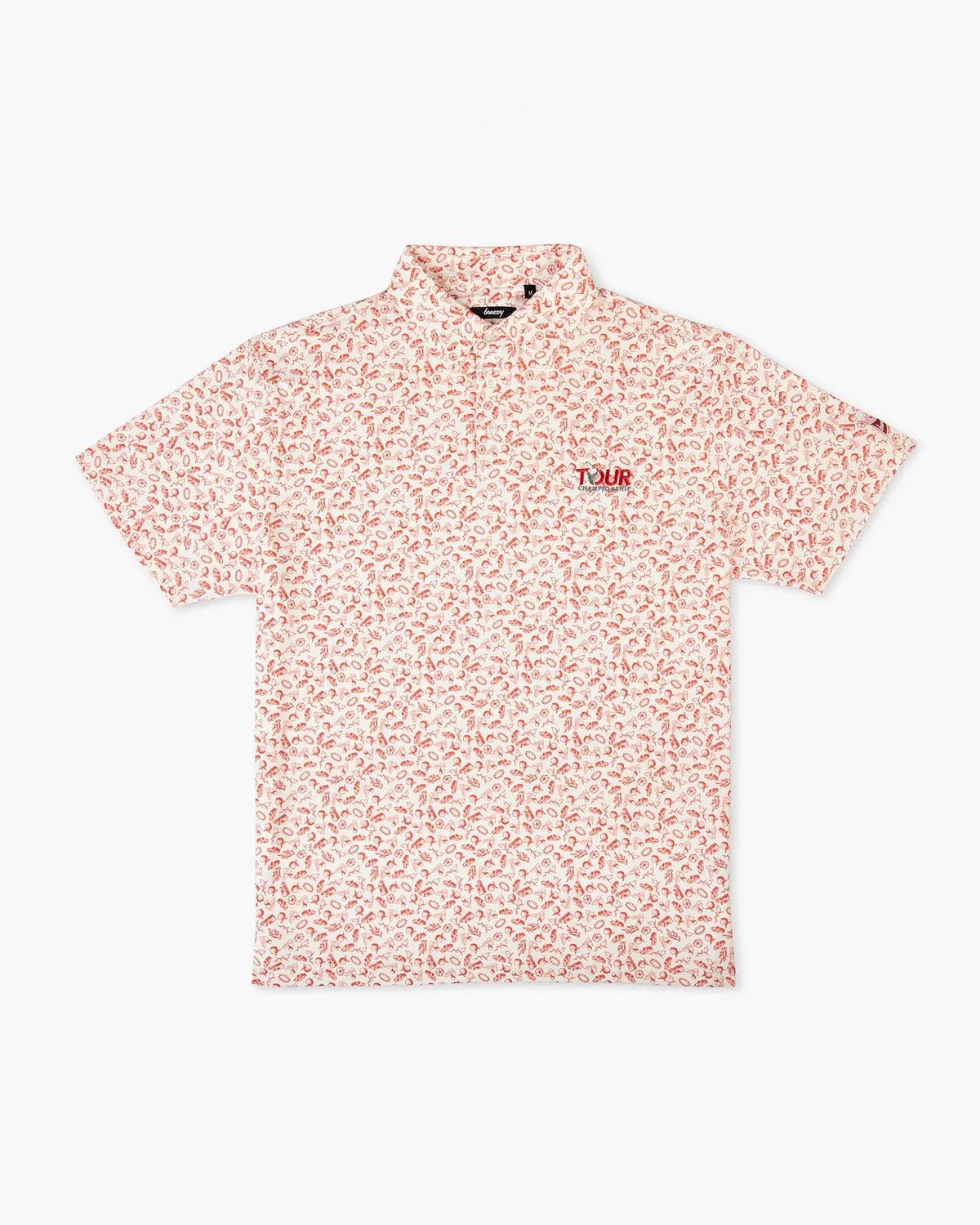 Tour Championship x Breezy The Vintage Peach State Polo Red | Breezy Golf | Performance Golf Apparel
