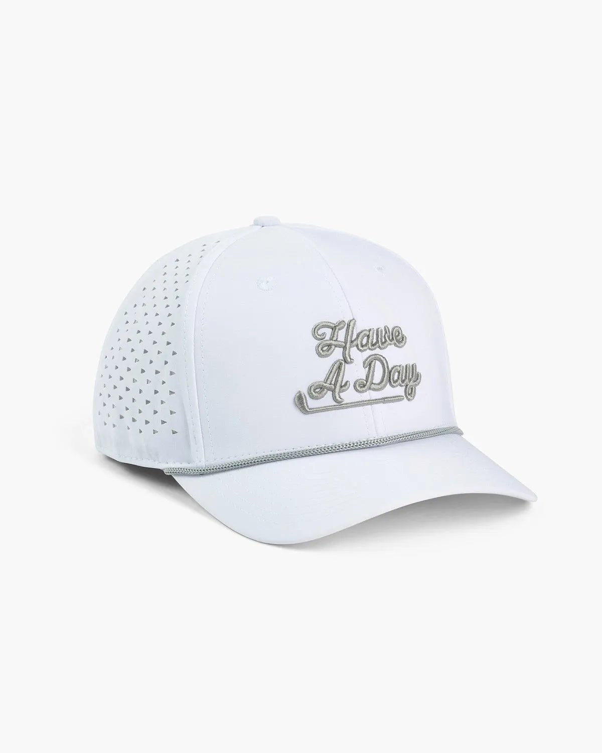 Have A Day White Perforated Performance Hat - Breezy Golf
