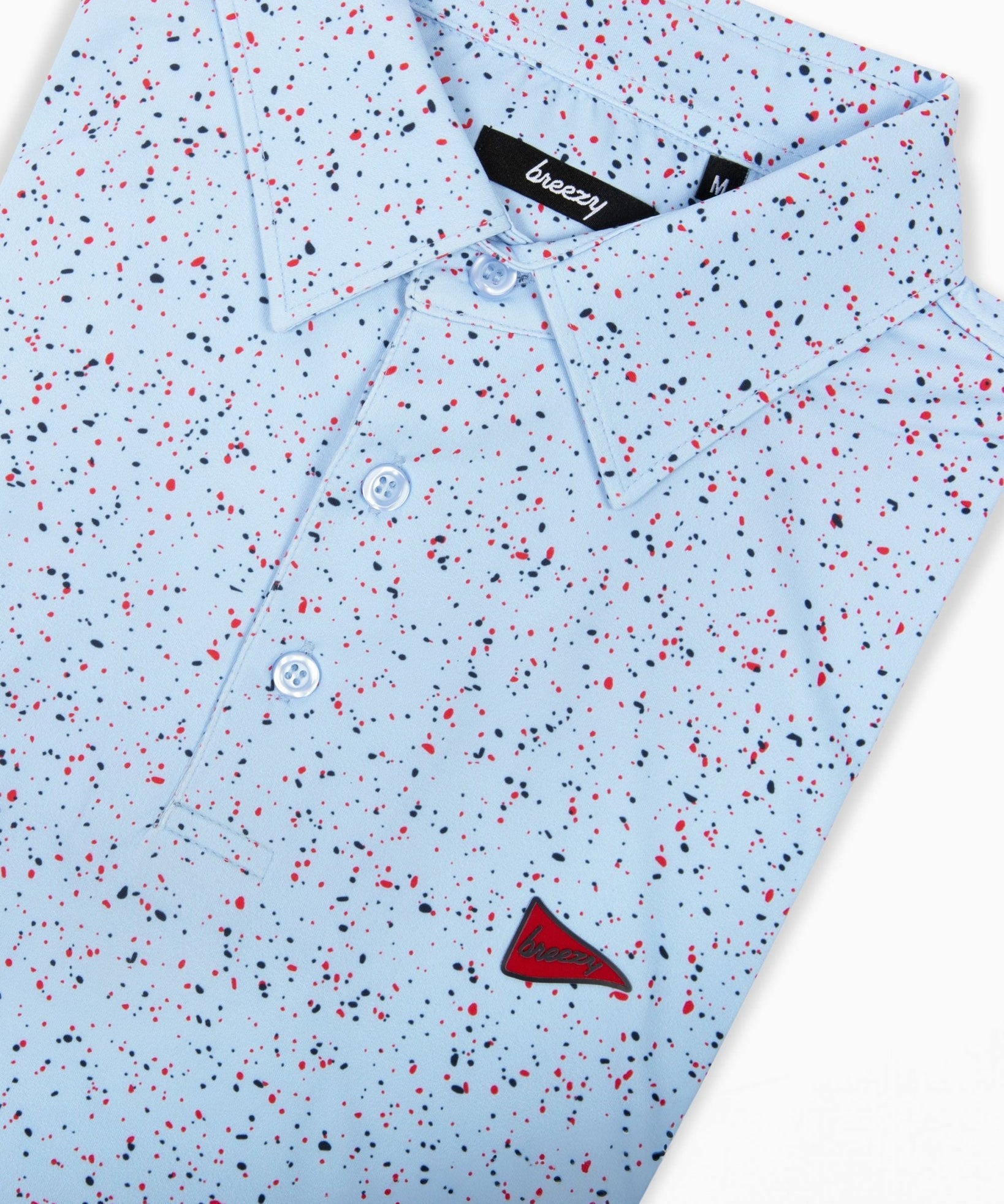 The USA Splatter Light Blue Polo - Breezy Golf