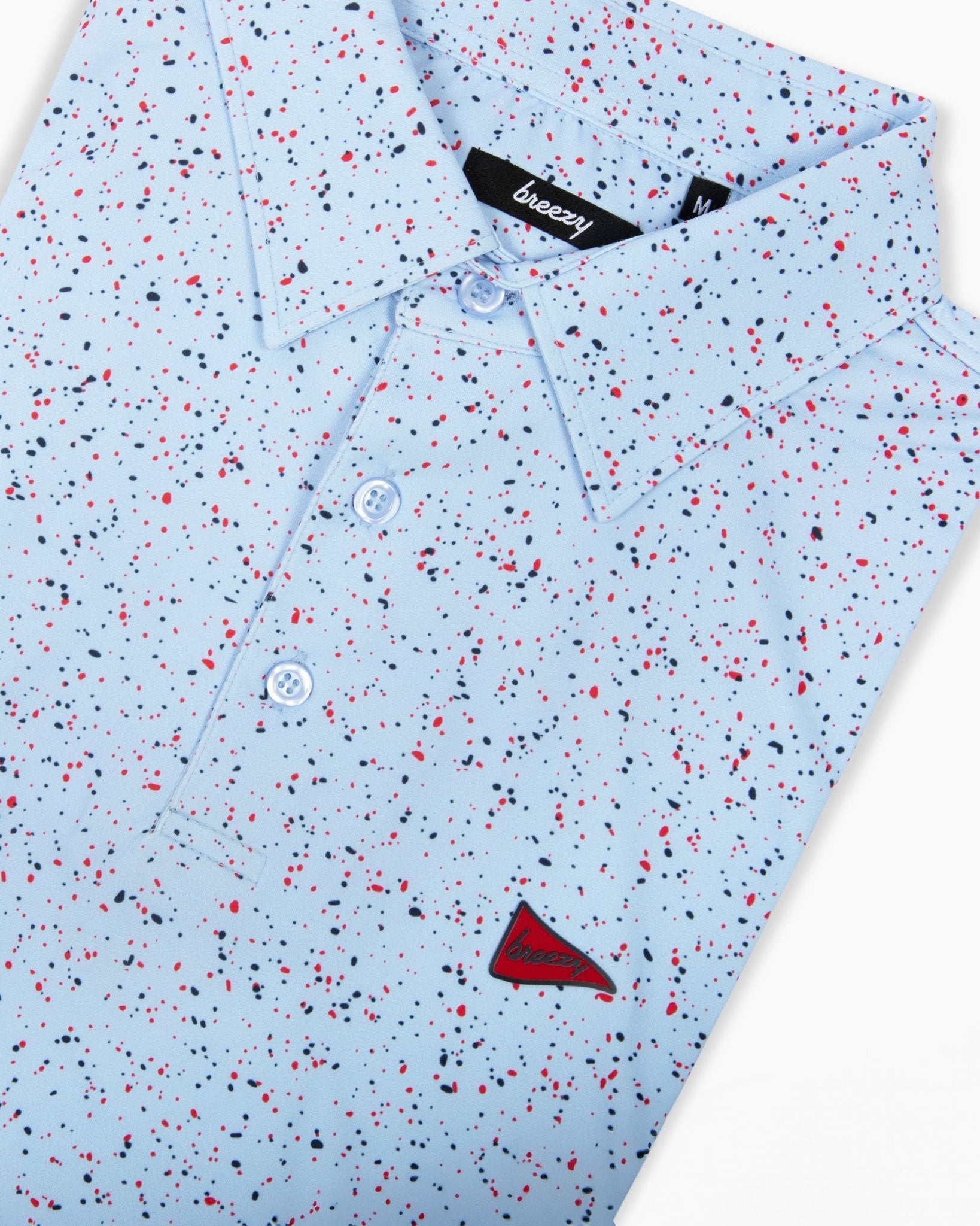 The USA Splatter Light Blue Polo - Breezy Golf