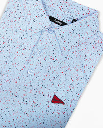 The USA Splatter Light Blue Polo - Breezy Golf
