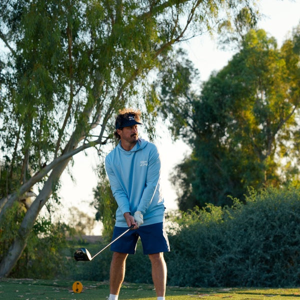 Range Hoodie Blue | Breezy Golf | Performance Golf Apparel