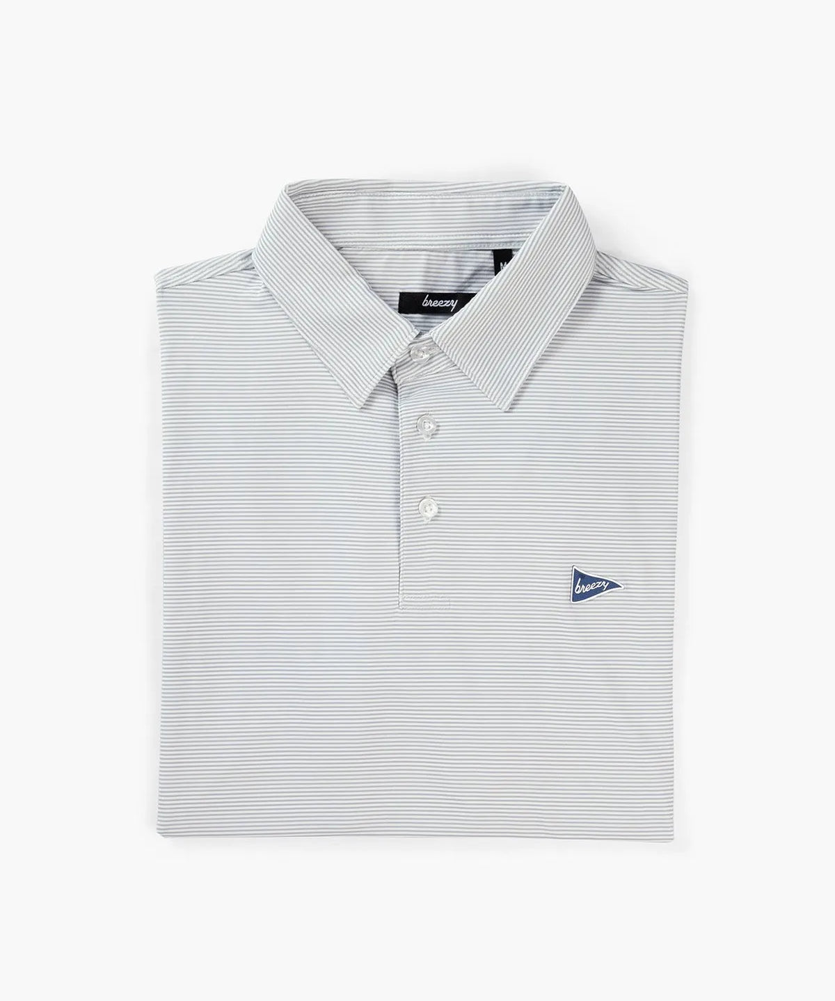 The Striped Grey & Dark Grey Polo - Breezy Golf