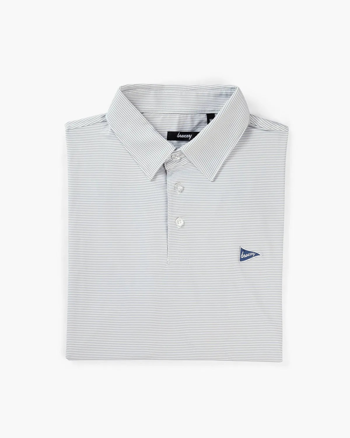 The Striped Grey & Dark Grey Polo - Breezy Golf