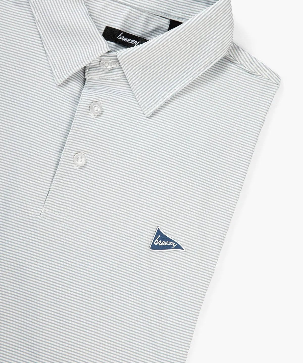 The Striped Grey & Dark Grey Polo - Breezy Golf