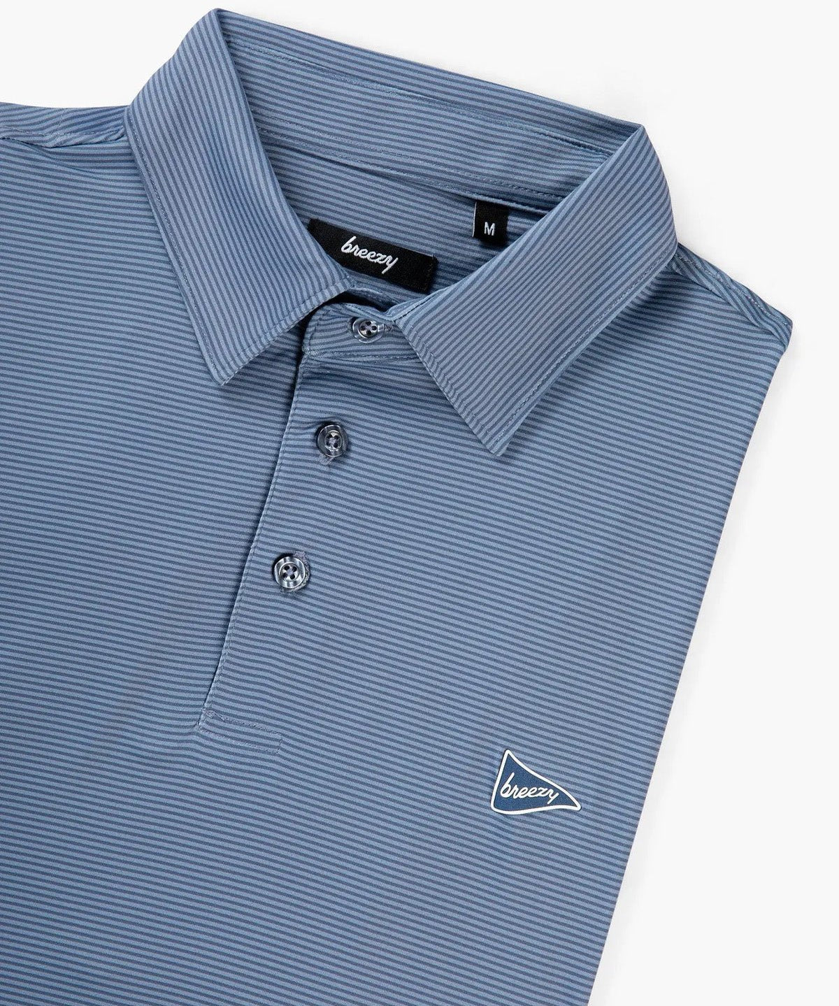 The Striped Navy & Blue Polo - Breezy Golf