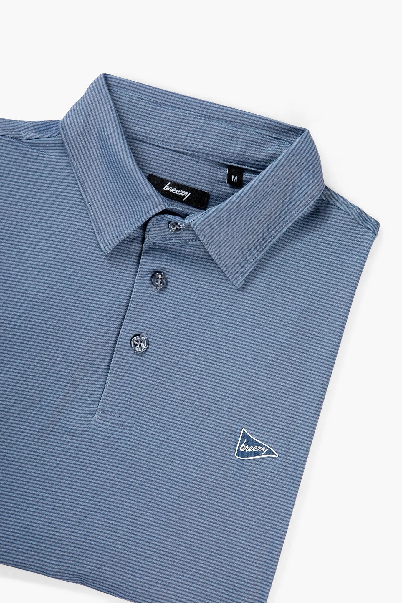 The Striped Navy & Blue Polo | Breezy Golf | Performance Golf Apparel