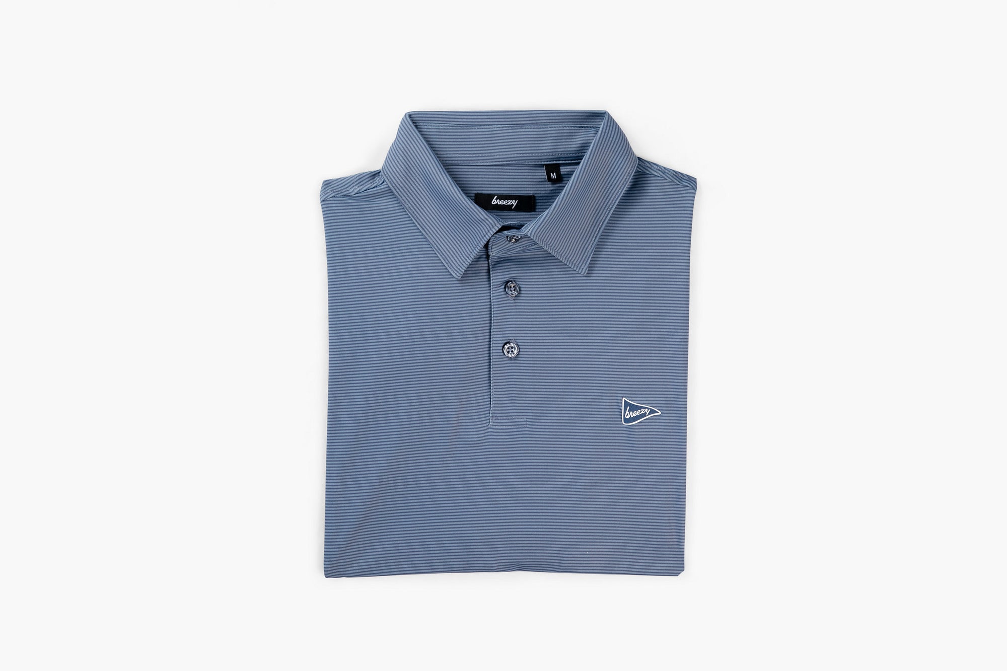 The Striped Navy & Blue Polo - Breezy Golf