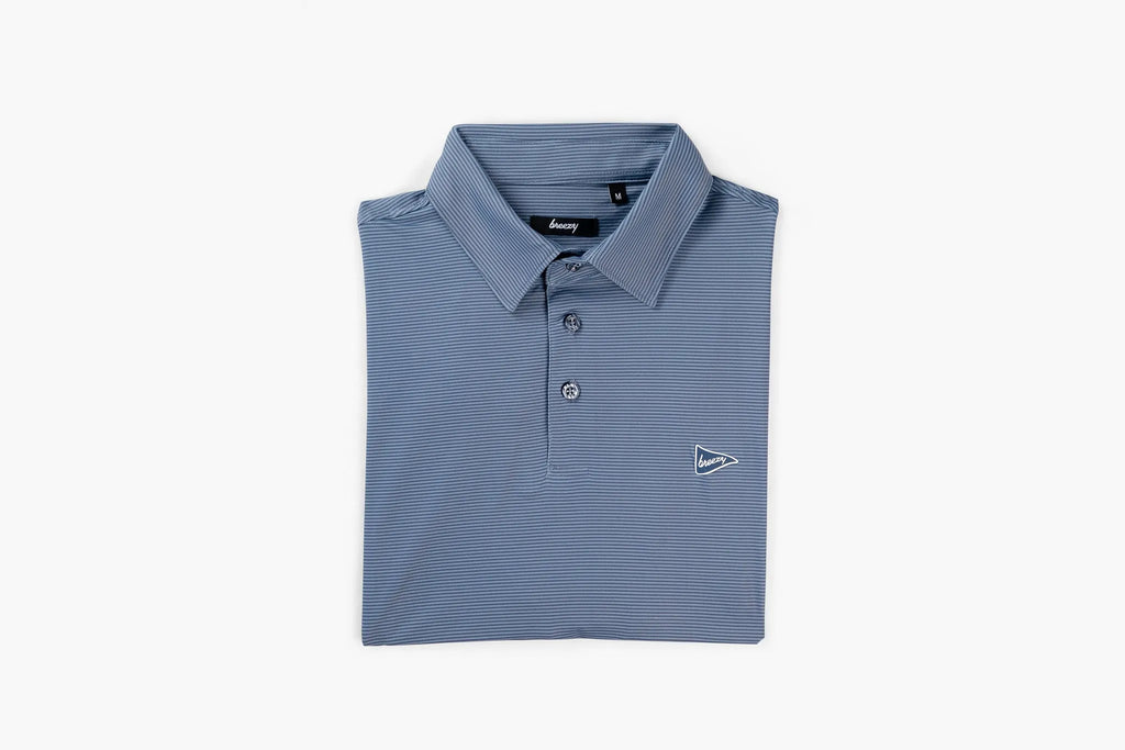The Striped Navy & Blue Polo Shirt for Men | Breezy Golf