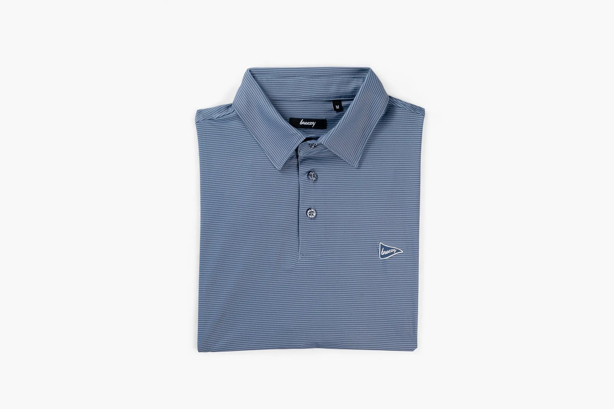 The Striped Navy & Blue Polo - Breezy Golf
