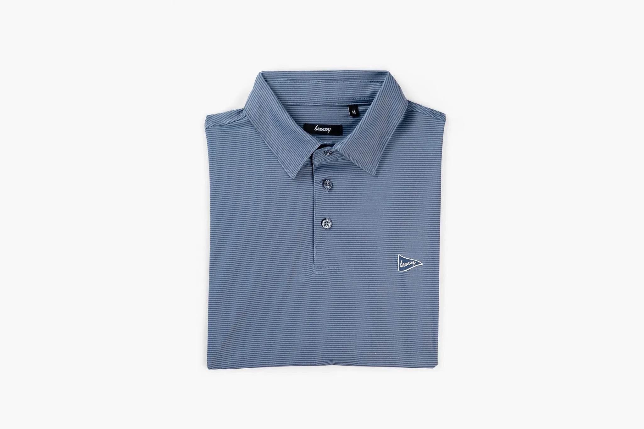 The Striped Navy & Blue Polo | Breezy Golf | Performance Golf Apparel