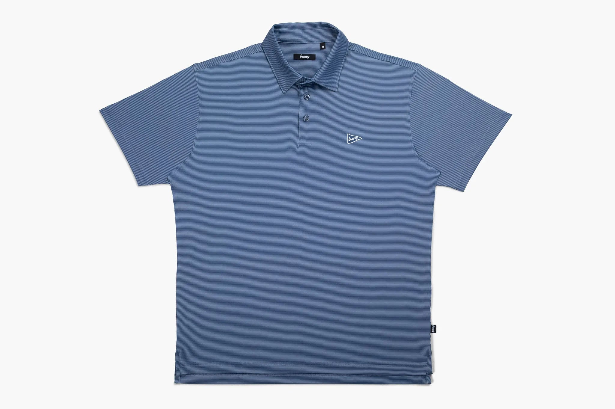 The Striped Navy & Blue Polo | Breezy Golf | Performance Golf Apparel