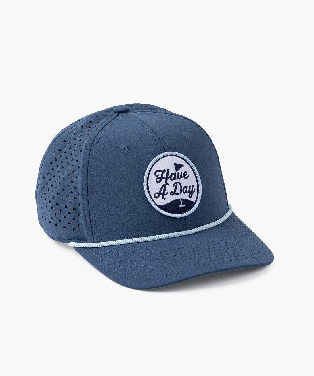 Have A Day Perforated Patch Hat - Blue - Breezy Golf