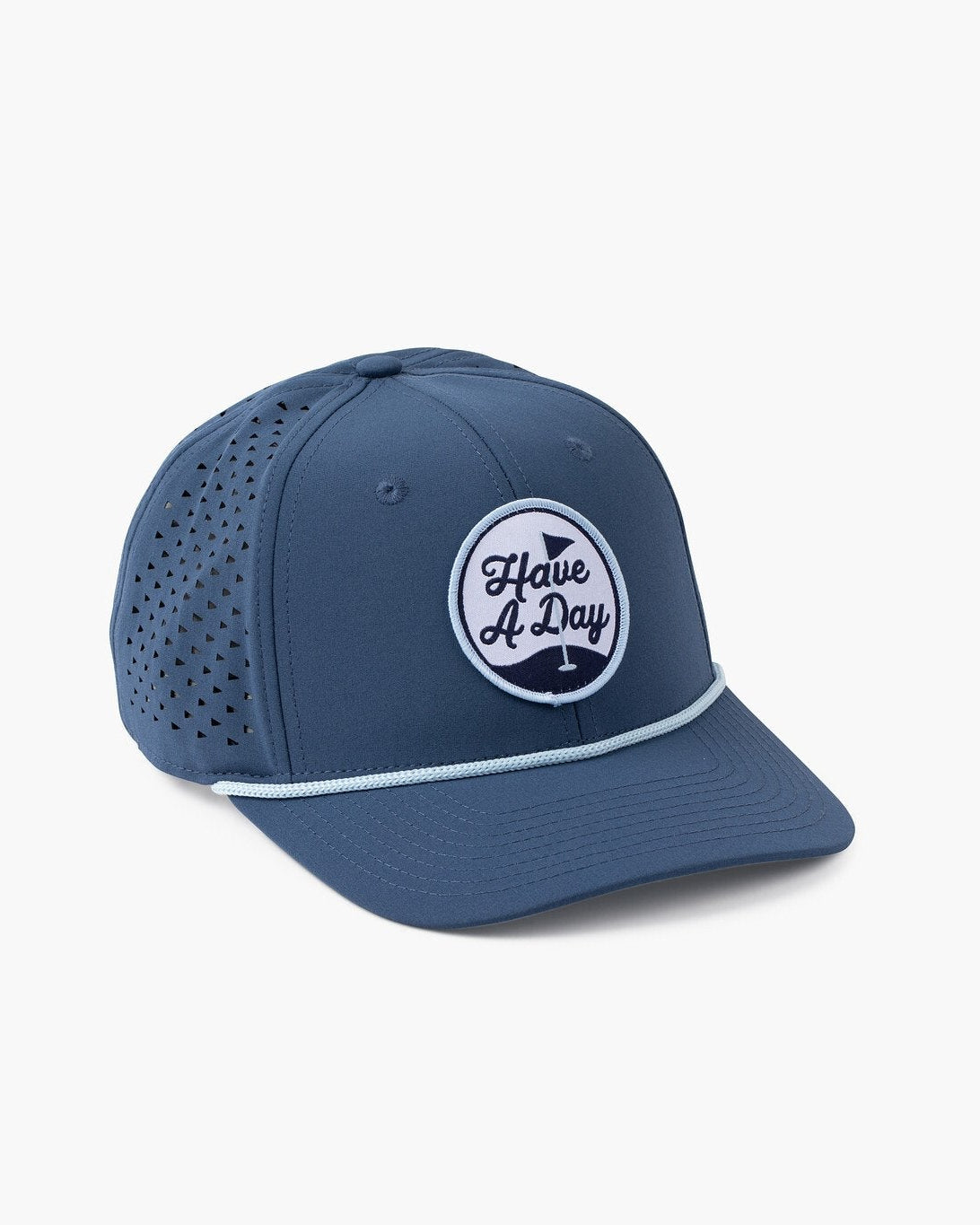 Have A Day Perforated Patch Hat - Blue - Breezy Golf