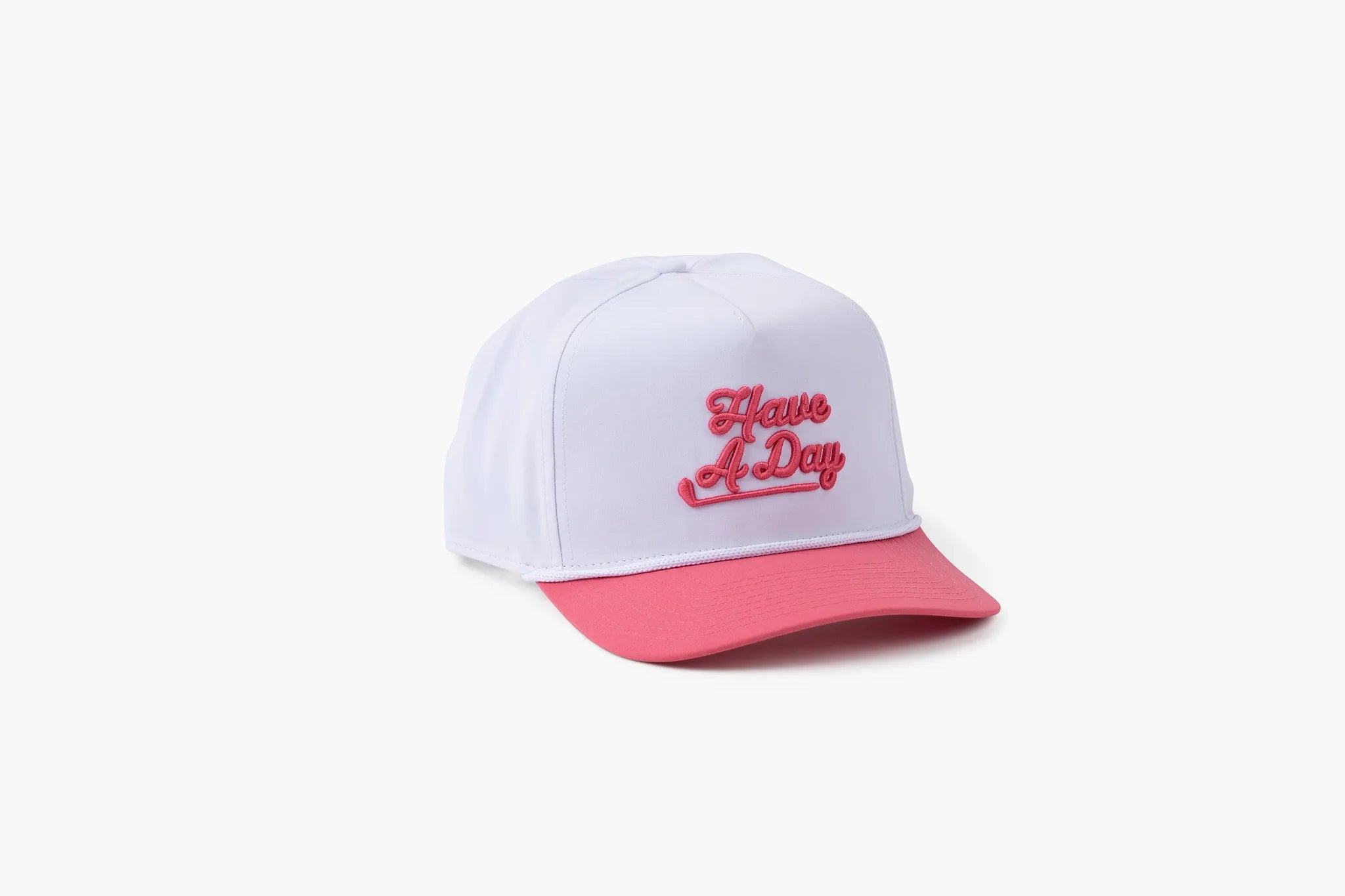Have A Day White & Pink Rope Hat | Breezy Golf | Performance Golf Apparel