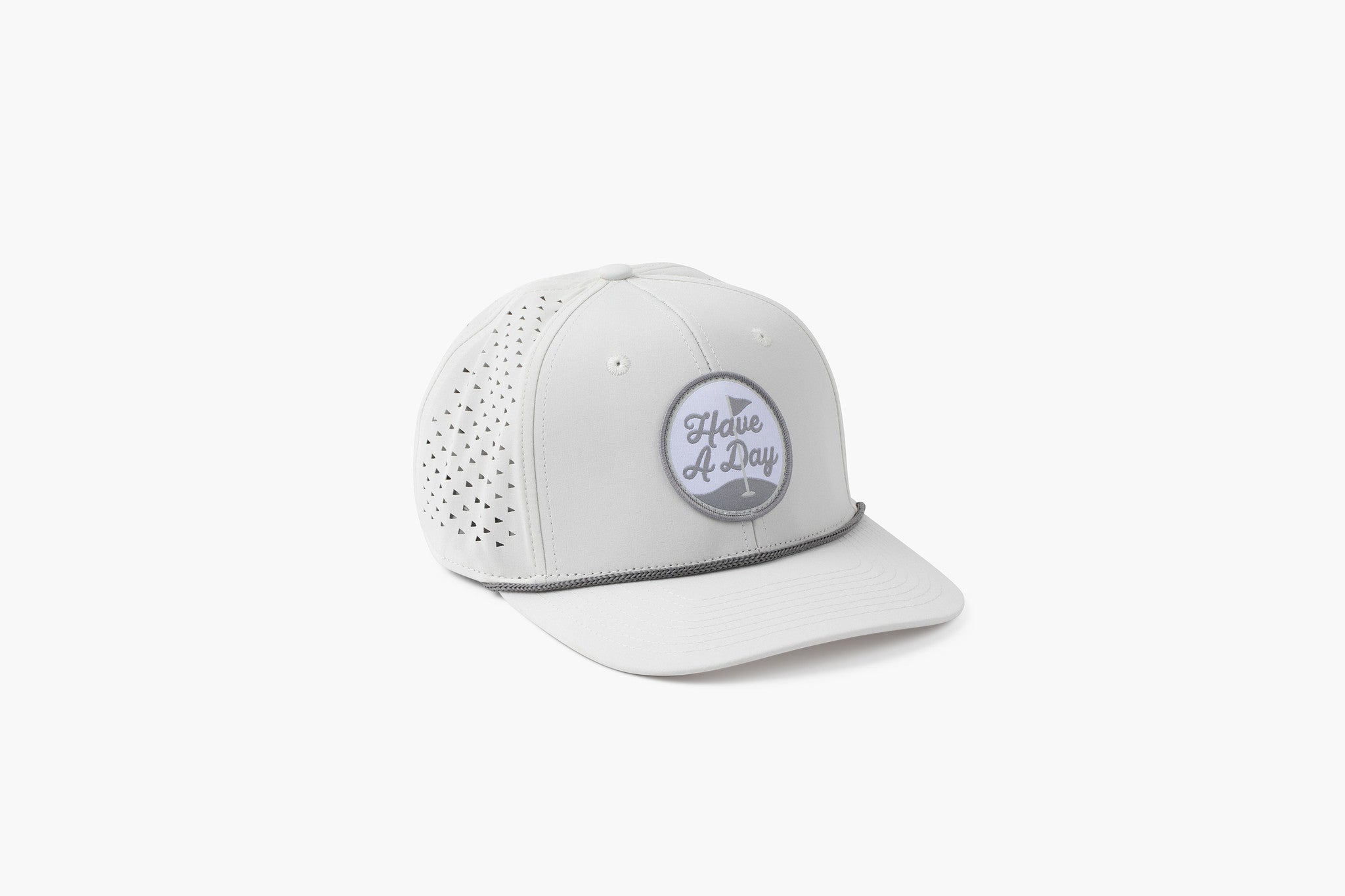 Have A Day Perforated Patch Hat - Grey